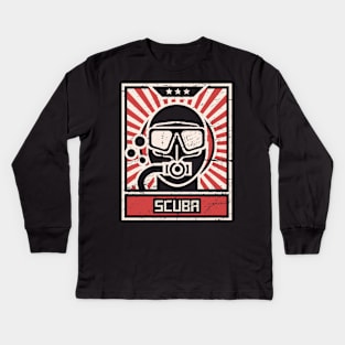 SCUBA Diver Propaganda Poster Kids Long Sleeve T-Shirt